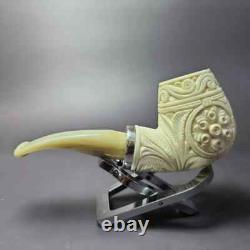 MBSD Meerschaum Silver Reverse Calabash Floral Brandy Block Meerschaum Pipe