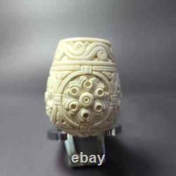 MBSD Meerschaum Silver Reverse Calabash Floral Brandy Block Meerschaum Pipe