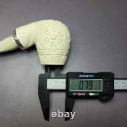 MBSD Meerschaum Silver Reverse Calabash Floral Brandy Block Meerschaum Pipe