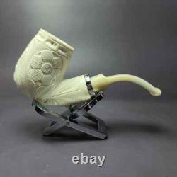 MBSD Meerschaum Silver Reverse Calabash Floral Brandy Block Meerschaum Pipe, New