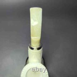 MBSD Meerschaum Silver Reverse Calabash Floral Brandy Block Meerschaum Pipe, New