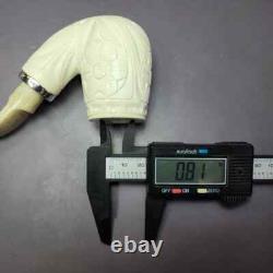 MBSD Meerschaum Silver Reverse Calabash Floral Brandy Block Meerschaum Pipe, New