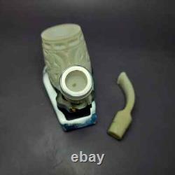 MBSD Meerschaum Silver Reverse Calabash Floral Brandy Block Meerschaum Pipe, New