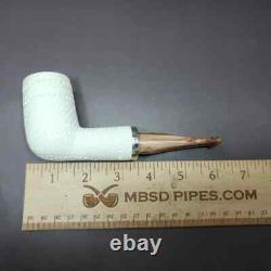 MBSD Meerschaum Silver Reverse Calabash Lattice Stack Block Meerschaum Pipe