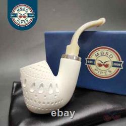 MBSD Meerschaum Silver Reverse Calabash Oom Paul Block Meerschaum Pipe