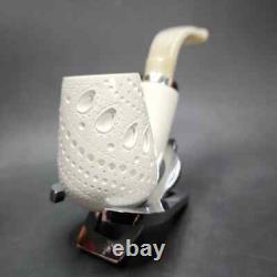 MBSD Meerschaum Silver Reverse Calabash Oom Paul Block Meerschaum Pipe