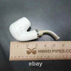 MBSD Meerschaum Silver Reverse Calabash Oom Paul Block Meerschaum Pipe