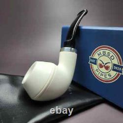 MBSD Meerschaum Silver Reverse Calabash Rhodesian Block Meerschaum Pipe