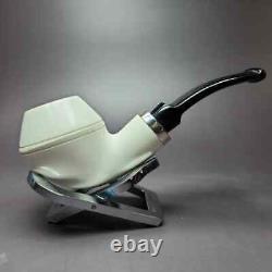 MBSD Meerschaum Silver Reverse Calabash Rhodesian Block Meerschaum Pipe