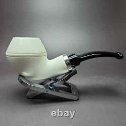 MBSD Meerschaum Silver Reverse Calabash Rhodesian Block Meerschaum Pipe