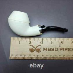 MBSD Meerschaum Silver Reverse Calabash Rhodesian Block Meerschaum Pipe