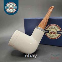 MBSD Meerschaum Silver Reverse Calabash Stack Billiard Block Meerschaum Pipe