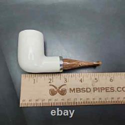 MBSD Meerschaum Silver Reverse Calabash Stack Billiard Block Meerschaum Pipe