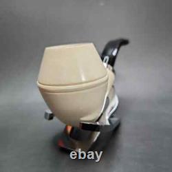 MBSD Meerschaum Silver Reverse Calabash Stubby Rhodesian Block Meerschaum Pipe