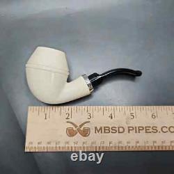MBSD Meerschaum Silver Reverse Calabash Stubby Rhodesian Block Meerschaum Pipe
