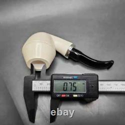 MBSD Meerschaum Silver Reverse Calabash Stubby Rhodesian Block Meerschaum Pipe