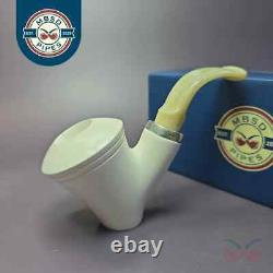 MBSD Meerschaum Silver Reverse Calabash Vase Sitter Block Meerschaum Pipe