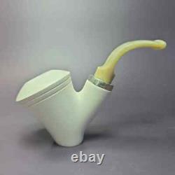 MBSD Meerschaum Silver Reverse Calabash Vase Sitter Block Meerschaum Pipe