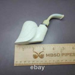 MBSD Meerschaum Silver Reverse Calabash Volcano Sitter Block Meerschaum Pipe