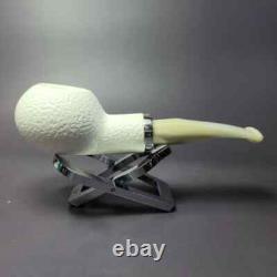 MBSD Meerschaum Silver Rusticated Author Block Meerschaum Pipe, New