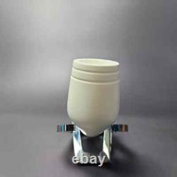 MBSD Meerschaum Silver Smooth Cutty with Case Block Meerschaum Pipe, New