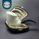 Mbsd Meerschaum Silver Smooth Stubby Dublin Block Meerschaum Pipe, New