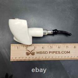 MBSD Meerschaum Silver Spigot Grip Block Meerschaum Pipe