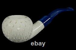 MUHSIN Lattice Tomato PIPE-BLOCK MEERSCHAUM-NEW-HAND CARVED With Case#1126