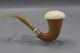 Mahogany Wood Sherlock Holmes Pipe W Block Meerschaum Cap Handmade Case#1143