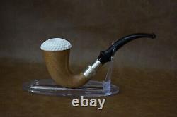 MahoganySherlock Holmes Pipe W Block Meerschaum Cap Handmade W Case&118