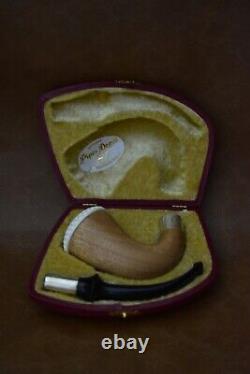 MahoganySherlock Holmes Pipe W Block Meerschaum Cap Handmade W Case&118