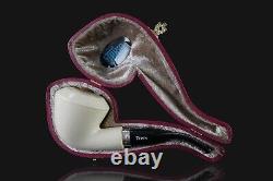 Marble Look Rhodesian Pipe By Tekin-new-block Meerschaum Handmade W Case#525