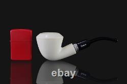 Marble Look Rhodesian Pipe By Tekin-new-block Meerschaum Handmade W Case#525