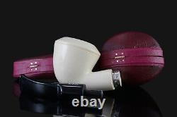 Marble Look Rhodesian Pipe By Tekin-new-block Meerschaum Handmade W Case#525