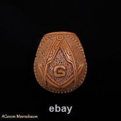 Masonic Block Meerschaum Pipe, Freemasonry Gift, Mason Pipe, Shriner CASE AGM313