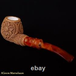 Masonic Block Meerschaum Pipe, Freemasonry Gift, Mason Pipe, Shriner CASE AGM313