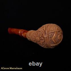 Masonic Block Meerschaum Pipe, Freemasonry Gift, Mason Pipe, Shriner CASE AGM313