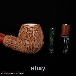 Masonic Block Meerschaum Pipe, Freemasonry Gift, Mason Pipe, Shriner CASE AGM313