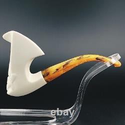 Masonic Block Meerschaum Pipe, With Case, Unique Meerschaum Pipes, Mason Pipe