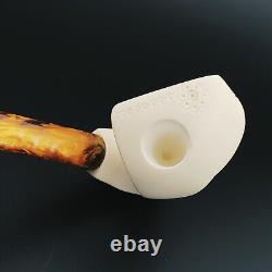 Masonic Block Meerschaum Pipe, With Case, Unique Meerschaum Pipes, Mason Pipe