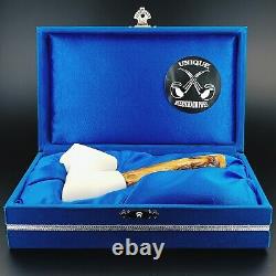 Masonic Block Meerschaum Pipe, With Case, Unique Meerschaum Pipes, Mason Pipe