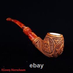 Masonic, Freemasonry, Occult, Albert Pike Block Meerschaum Smoking Pipe AGM-1837