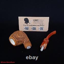 Masonic, Freemasonry, Occult, Albert Pike Block Meerschaum Smoking Pipe AGM-1837