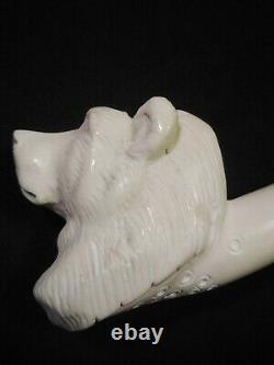 Meerschaum 100% block hand carved BEAR by CELEBI in Turkey in custom case