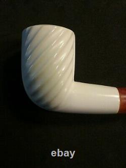 Meerschaum 100% block pipe carved by CELEBI in Turkey bill, bowl lines straight