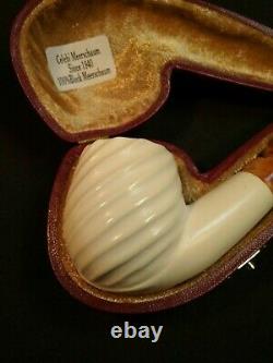 Meerschaum 100% block pipe hand carved by CELEBI in Turkey carved small bent