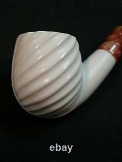 Meerschaum 100% block pipe hand carved by CELEBI in Turkey carved small bent