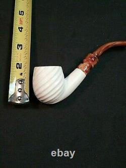 Meerschaum 100% block pipe hand carved by CELEBI in Turkey carved small bent