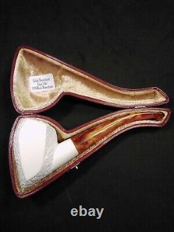 Meerschaum 100% block pipe hand carved by CELEBI in Turkey custom bent