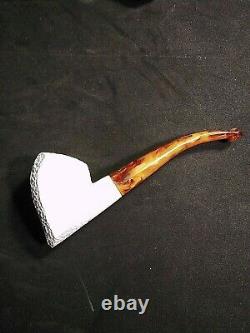 Meerschaum 100% block pipe hand carved by CELEBI in Turkey custom bent